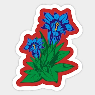 Gentian Mountain Flower Flower Sticker